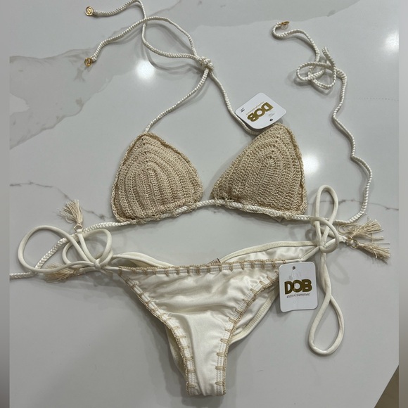 Cream Crochet Brazilian bikini bottoms only!